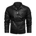 2021 Mens Motorcycle Jacket Autumn Winter Men New Faux PU Leather Jackets Casual Embroidery Biker Coat Zipper Fleece Jacket