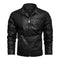 2021 Mens Motorcycle Jacket Autumn Winter Men New Faux PU Leather Jackets Casual Embroidery Biker Coat Zipper Fleece Jacket