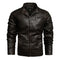 2021 Mens Motorcycle Jacket Autumn Winter Men New Faux PU Leather Jackets Casual Embroidery Biker Coat Zipper Fleece Jacket