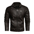 2021 Mens Motorcycle Jacket Autumn Winter Men New Faux PU Leather Jackets Casual Embroidery Biker Coat Zipper Fleece Jacket