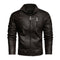 2021 Mens Motorcycle Jacket Autumn Winter Men New Faux PU Leather Jackets Casual Embroidery Biker Coat Zipper Fleece Jacket