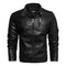 2021 Mens Motorcycle Jacket Autumn Winter Men New Faux PU Leather Jackets Casual Embroidery Biker Coat Zipper Fleece Jacket