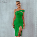 Adyce White Blue Bodycon Bandage Dress Women 2021 Summer Sexy Elegant Black One Shoulder Strapless Celebrity Runway Party Dress