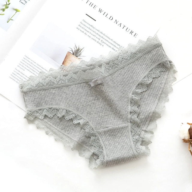 Seamless Cute Bow Girls Briefs Women's Cotton Ultra Soft Briefs Sexy Lace Panties Bikini Soft Comfort Lingerie Fashion Women