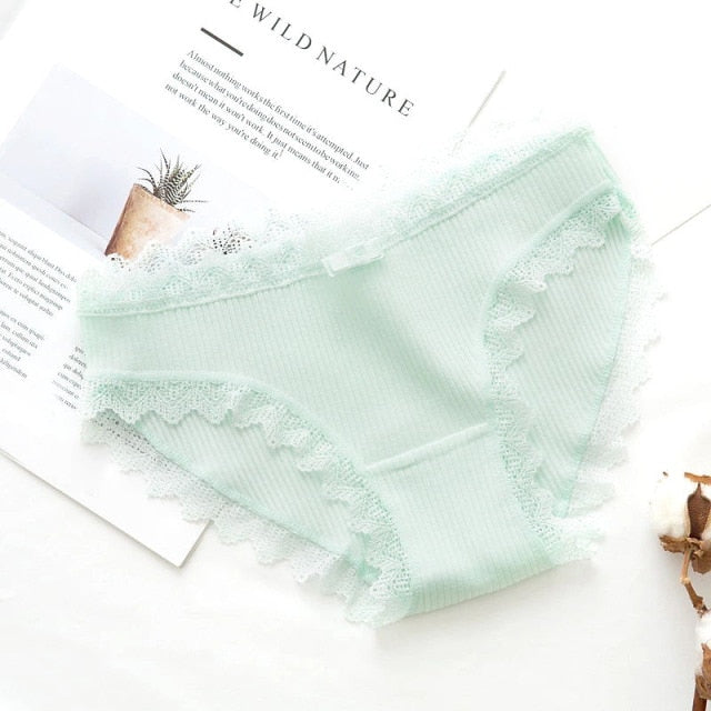 Seamless Cute Bow Girls Briefs Women's Cotton Ultra Soft Briefs Sexy Lace Panties Bikini Soft Comfort Lingerie Fashion Women