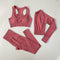 2/3/4PCS Seamless Women Yoga Set Workout Sportswear Gym Clothes Fitness Long Sleeve Crop Top High Waist Leggings Sports Suit