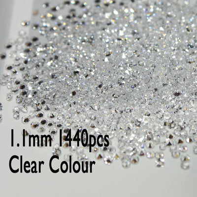 2021 New All Sizes 1440pcs Crystal Chaton Nail Art Rhinestone Micro Manicure Decoration Tiny Mini Rhinestones Glass