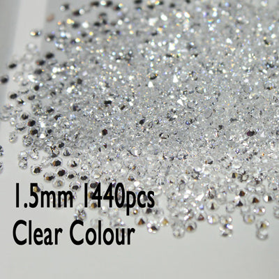 2021 New All Sizes 1440pcs Crystal Chaton Nail Art Rhinestone Micro Manicure Decoration Tiny Mini Rhinestones Glass