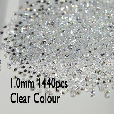 2021 New All Sizes 1440pcs Crystal Chaton Nail Art Rhinestone Micro Manicure Decoration Tiny Mini Rhinestones Glass