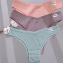 FINETOO 3PCS/Set Women Cotton Lingerie Female Thongs Sexy Underwear For Woman Low-Rise Underpant Women's Panties Bikini Briefs