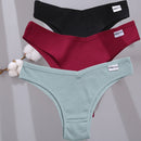 FINETOO 3PCS/Set Women Cotton Lingerie Female Thongs Sexy Underwear For Woman Low-Rise Underpant Women's Panties Bikini Briefs
