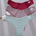 FINETOO 3PCS/Set Women Cotton Lingerie Female Thongs Sexy Underwear For Woman Low-Rise Underpant Women's Panties Bikini Briefs
