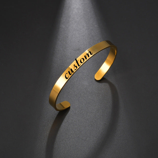 Custom Personalized Engraving Name Letter Bracelet Stainless Steel  Name Bracelet For Men Women Letters Fashion Jewelry Gift