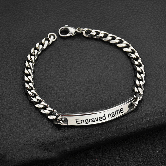 Custom Personalized Engraving Name Letter Bracelet Stainless Steel  Name Bracelet For Men Women Letters Fashion Jewelry Gift
