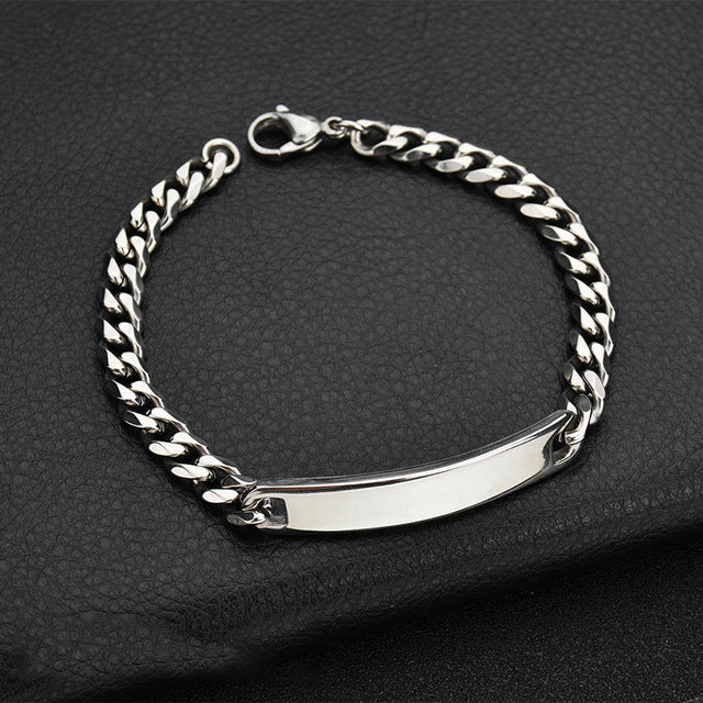 Custom Personalized Engraving Name Letter Bracelet Stainless Steel  Name Bracelet For Men Women Letters Fashion Jewelry Gift
