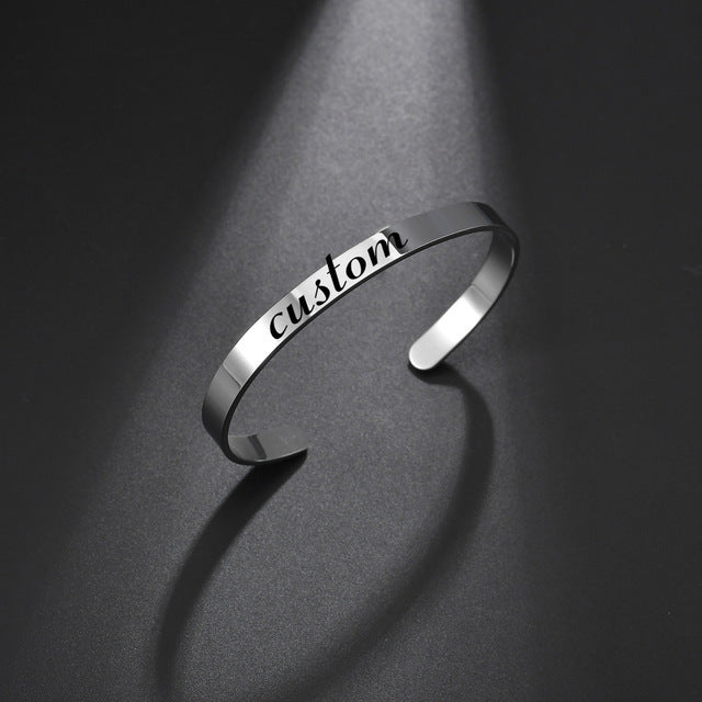 Custom Personalized Engraving Name Letter Bracelet Stainless Steel  Name Bracelet For Men Women Letters Fashion Jewelry Gift