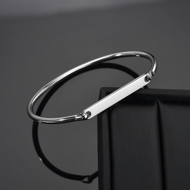 Custom Personalized Engraving Name Letter Bracelet Stainless Steel  Name Bracelet For Men Women Letters Fashion Jewelry Gift