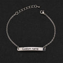 Custom Personalized Engraving Name Letter Bracelet Stainless Steel  Name Bracelet For Men Women Letters Fashion Jewelry Gift