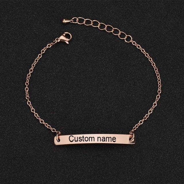 Custom Personalized Engraving Name Letter Bracelet Stainless Steel  Name Bracelet For Men Women Letters Fashion Jewelry Gift
