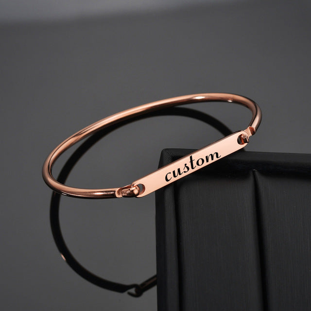 Custom Personalized Engraving Name Letter Bracelet Stainless Steel  Name Bracelet For Men Women Letters Fashion Jewelry Gift