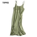 Toppies 2021 Women Satin Dress Party Luxury Shiny Sundress Sexy Imitation Silk Fashion Ladies Dress