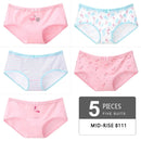 LANGSHA 5Pcs Women Panties Lady Cotton Underwear Girls Breathable Seamless High Waist Briefs Women Cute Sexy Lingerie Intimates