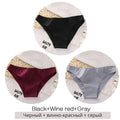FINETOO M-2XL Women Cotton Underwear 3Pcs/set Comfortable Panties Ladies Plus Size Underpants Solid Color Briefs Female Lingerie