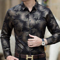 2021 New Social Long Sleeve Maple Leaf Designer Shirts Men Slim Fit Vintage Fashions Men's Shirt Man Dress Jersey Clothing 36565