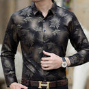 2021 New Social Long Sleeve Maple Leaf Designer Shirts Men Slim Fit Vintage Fashions Men's Shirt Man Dress Jersey Clothing 36565