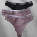 FINETOO 3PCS/Set M-XL Women's Cotton Thong Female Underpant Letter Waist Underwear For Ladies Sexy G-string Brief Woman Lingerie