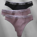 FINETOO 3PCS/Set M-XL Women's Cotton Thong Female Underpant Letter Waist Underwear For Ladies Sexy G-string Brief Woman Lingerie