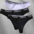 FINETOO 3PCS/Set M-XL Women's Cotton Thong Female Underpant Letter Waist Underwear For Ladies Sexy G-string Brief Woman Lingerie