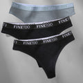 FINETOO 3PCS/Set M-XL Women's Cotton Thong Female Underpant Letter Waist Underwear For Ladies Sexy G-string Brief Woman Lingerie