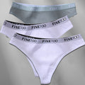 FINETOO 3PCS/Set M-XL Women's Cotton Thong Female Underpant Letter Waist Underwear For Ladies Sexy G-string Brief Woman Lingerie