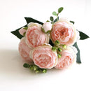 2021 Beautiful Rose Peony Artificial Silk Flowers Small bouquet flores Home Party Spring Wedding Decoration  Fake Flower
