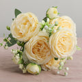 2021 Beautiful Rose Peony Artificial Silk Flowers Small bouquet flores Home Party Spring Wedding Decoration  Fake Flower