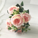 2021 Beautiful Rose Peony Artificial Silk Flowers Small bouquet flores Home Party Spring Wedding Decoration  Fake Flower