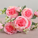 2021 Beautiful Rose Peony Artificial Silk Flowers Small bouquet flores Home Party Spring Wedding Decoration  Fake Flower