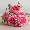 2021 Beautiful Rose Peony Artificial Silk Flowers Small bouquet flores Home Party Spring Wedding Decoration  Fake Flower