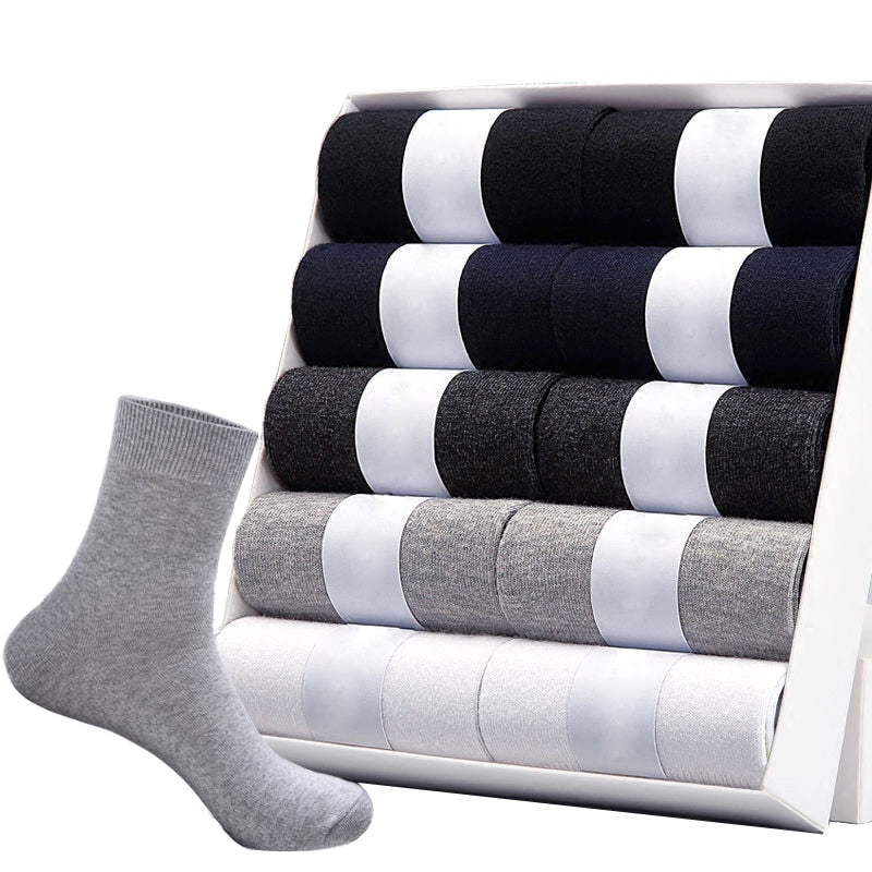 2020 Brand New Men's Cotton Socks Black Business Casual Breathable Spring Summer Male Crew Socks Meias Hot Sale Sokken Size38-45