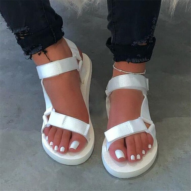 Casual Open-toe Women Sandals Non-slip Black Hook Loop Platform Sandals Shoe Female Summer Beach Shoes 2020 New