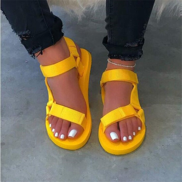 Casual Open-toe Women Sandals Non-slip Black Hook Loop Platform Sandals Shoe Female Summer Beach Shoes 2020 New