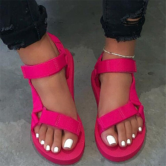 Casual Open-toe Women Sandals Non-slip Black Hook Loop Platform Sandals Shoe Female Summer Beach Shoes 2020 New