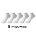 5 Pairs/Set Men's Cotton Short Socks Thin Black White Business Men Boat Sock Soft Breathable Solid Color Summer Male Ankle Socks