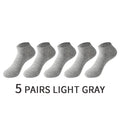 5 Pairs/Set Men's Cotton Short Socks Thin Black White Business Men Boat Sock Soft Breathable Solid Color Summer Male Ankle Socks