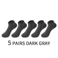 5 Pairs/Set Men's Cotton Short Socks Thin Black White Business Men Boat Sock Soft Breathable Solid Color Summer Male Ankle Socks