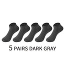 5 Pairs/Set Men's Cotton Short Socks Thin Black White Business Men Boat Sock Soft Breathable Solid Color Summer Male Ankle Socks