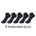 5 Pairs/Set Men's Cotton Short Socks Thin Black White Business Men Boat Sock Soft Breathable Solid Color Summer Male Ankle Socks