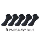 5 Pairs/Set Men's Cotton Short Socks Thin Black White Business Men Boat Sock Soft Breathable Solid Color Summer Male Ankle Socks