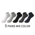 5 Pairs/Set Men's Cotton Short Socks Thin Black White Business Men Boat Sock Soft Breathable Solid Color Summer Male Ankle Socks